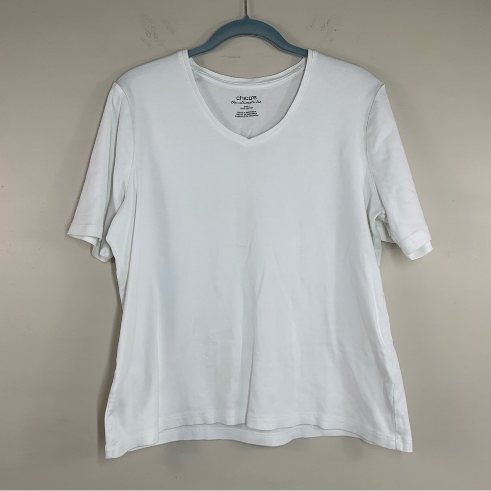 Chico’s The Ultimate tee short sleeves women’s white shirt-Size  Large